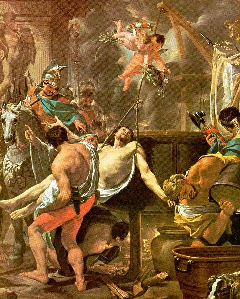 Brun, Charles Le The Martyrdom of St. John the Evangelist at the Porta Latina Sweden oil painting art